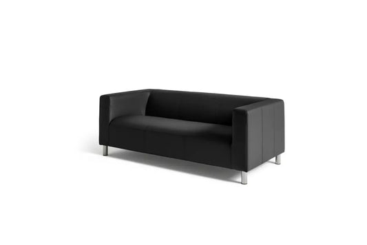 Home Moda Leather 3 Seater Sofa - Black