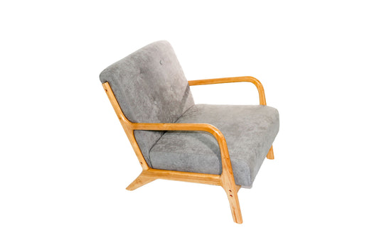 Grey Sitting Chair with wooden frame